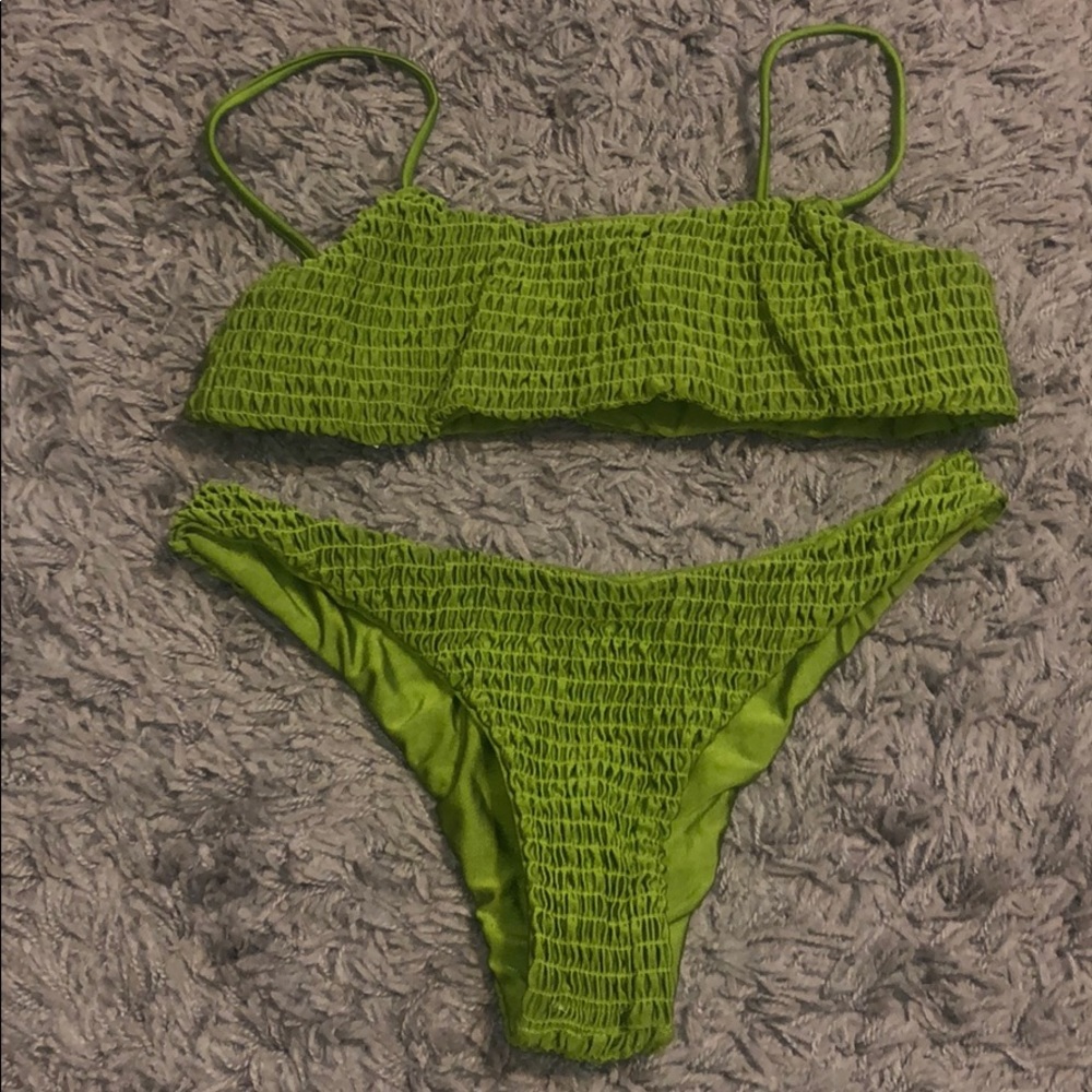 Smocked bikini top